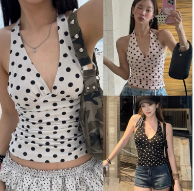 เสื้อคล้องคอลายจุด Polkadot